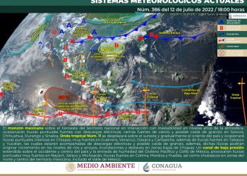 La onda tropical 11 recorrerá el sur y centro del país provocando fuertes lluvias