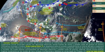 La onda tropical 11 recorrerá el sur y centro del país provocando fuertes lluvias