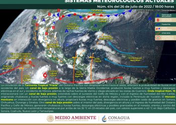 La tormenta tropical Frank provocará lluvias en el occidente del país
