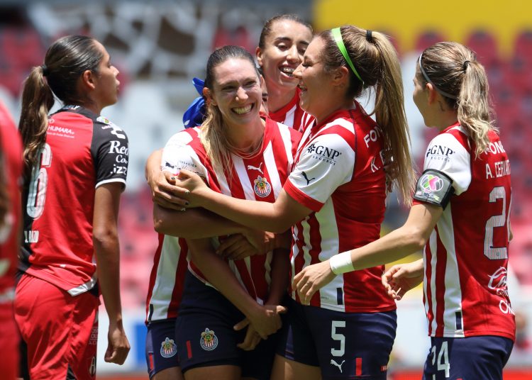 during the game Atlas vs Guadalajara, corresponding Round 07 the Torneo Apertura 2022 of the Liga BBVA MX Femenil at Jalisco Stadium, on August 13, 2022.

durante el partido Atlas vs Guadalajara, correspondiente a la Jornada 07 del Torneo Apertura 2022 de la Liga BBVA MX Femenil en el Estadio Jalisco, el 13 de Agosto de 2022.