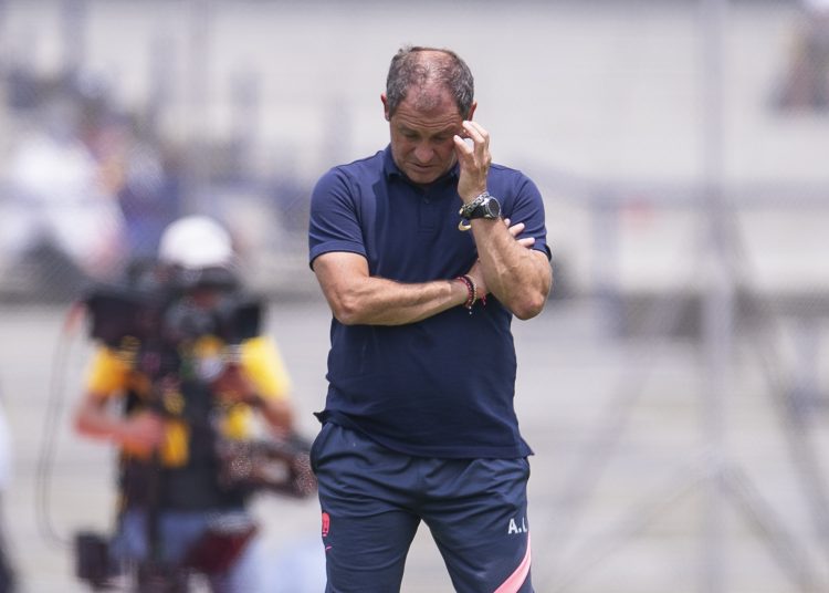 during the game Pumas UNAM vs Santos, corresponding Round 10 the Torneo Apertura 2022 of the Liga BBVA MX at Olimpico Universitario Stadium, on August 21, 2022.

durante el partido Pumas UNAM vs Santos, correspondiente a la Jornada 10 del Torneo Apertura 2022 de la Liga BBVA MX en el Estadio Olimpico Universitario, el 21 de Agosto de 2022.