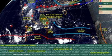 La onda tropical 23 provocará lluvias puntuales intensas en Guerrero y Oaxaca