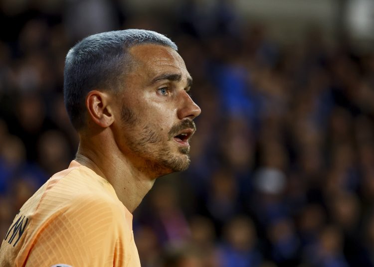 Bruges (Belgium), 04/10/2022.- Antoine Griezmann of Atletico Madrid reacts during the UEFA Champions League group B soccer match between Club Brugge and Atletico Madrid in Bruges, Belgium, 04 October 2022. (Liga de Campeones, Bélgica, Brujas) EFE/EPA/Stephanie Lecocq