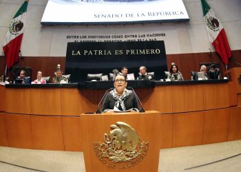 En medio de reclamos, comparece ante el pleno del senado, Rosa Icela Rodríguez