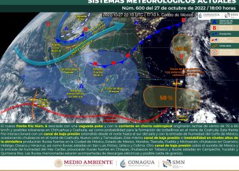El frente frío 6 se desplazará sobre el norte y noreste del país