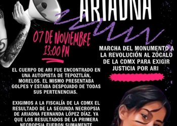 Fiscalía capitalina solicita a su homóloga de Morelos declinar su investigación sobre la muerte de Ariadna Fernanda