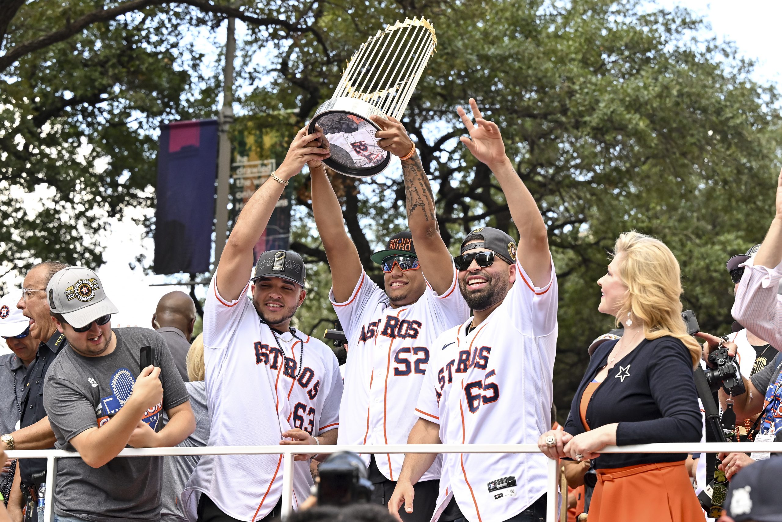 Los Astros de Houston celebran con su gente el título de la Serie Mundial