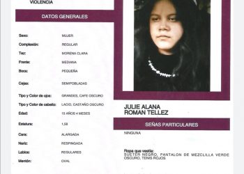 Buscan a Julie Alana, de 15 años de edad; desapareció en Álvaro Obregón