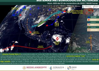 El frente frío 6 se extenderá por el norte del Golfo de México