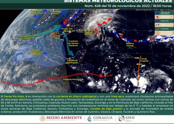 El frente frío 8 provocará lluvias fuertes
