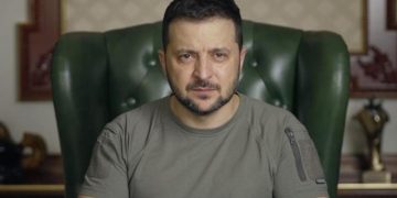 Volodímir Zelenski durante su discurso ante líderes europeos en Bruselas