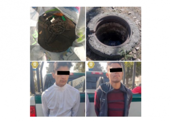 Detiene a dos sujetos dedicados al robo de coladeras en Iztapalapa
