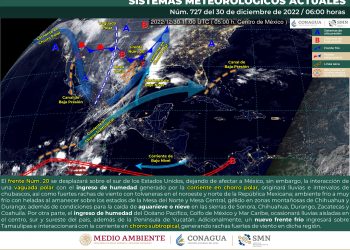 El frente frío 20 dejará de afectar al territorio nacional