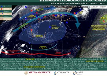 Nuevo frente frío se aproxima al territorio nacional