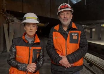 Sheinbaum supervisa la instalación de nuevas vías en la Línea 1 del Metro