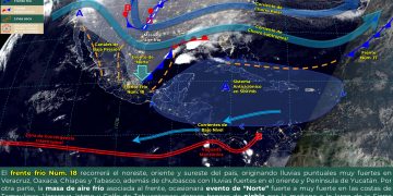 El frente frío 18 afectará estos estados
