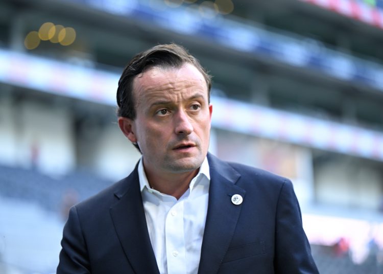 Mikel Arriola president of Liga BBVA MX during the game Monterrey vs Cruz Azul, corresponding to the Quarter Finals second leg match of the Torneo Apertura 2022 of the Liga BBVA MX, at BBVA Bancomer Stadium, on October 15, 2022.



Mikel Arriola Presidente de la Liga BBVA MX durante el partido Monterrey vs Cruz Azul, correspondiente al partido de vuelta de Cuartos de Final del Torneo Apertura 2022 de la Liga BBVA MX, en el Estadio BBVA Bancomer el 15 de octubre de 2022.