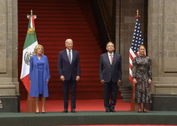 López Obrador recibe en visita oficial a Joe Biden, en Palacio Nacional