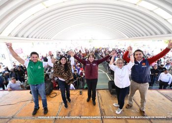 En los Reyes la Paz Delfina Gómez, se refirió al fortalecimiento de Morena en el Edomex gracias al valor de sus militantes