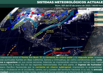 El frente frío 21 ocasionará lluvias puntuales fuertes y rachas de viento fuertes a muy fuertes en estos estados