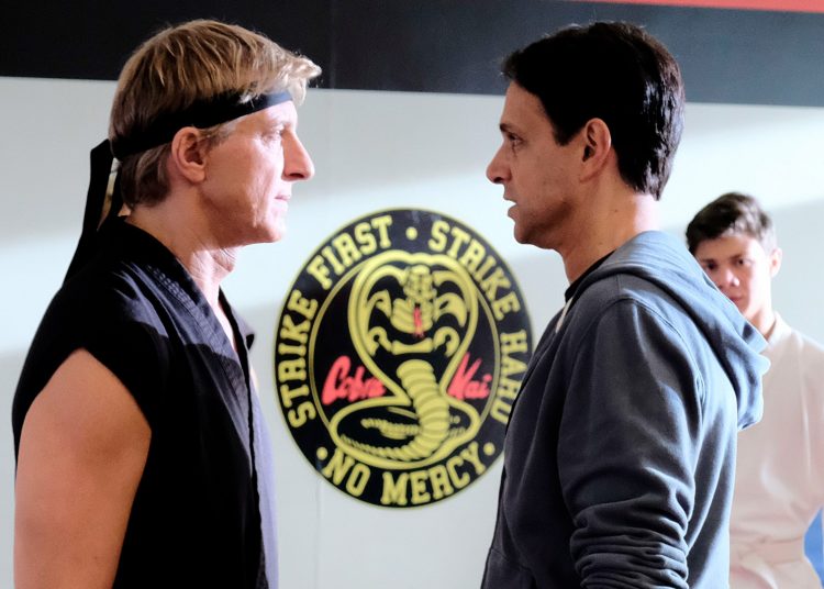 Editorial use only. No book cover usage.
Mandatory Credit: Photo by Guy D'Alema/Sony/YouTube/Kobal/Shutterstock (10217411b)
William Zabka as Johnny Lawrence and Ralph Macchio as Daniel LaRusso
'Cobra Kai' TV Show Season 2 - 2019
Decades after their 1984 All Valley Karate Tournament bout, a middle-aged Daniel LaRusso and Johnny Lawrence find themselves martial-arts rivals again.