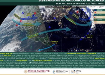 El frente frío 24 se extenderá sobre el norte del país