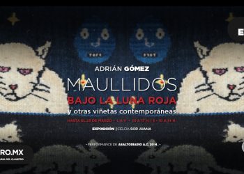 El artista oaxaqueño Adrián Gómez presenta “Maullidos bajo la luna roja y otras viñetas contemporáneas”