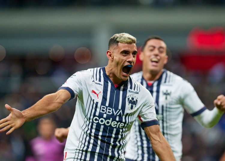 German Berterame celebrates his goal 2-1 of Monterrey during the game Monterrey vs Necaxa, corresponding to Round 08 of the Torneo Clausura 2023 of the Liga BBVA MX, at BBVA Bancomer Stadium, on February 18, 2023.



German Berterame celebra su gol 2-1 de Monterrey durante el partido Monterrey vs Necaxa, Correspondiente a la Jornada 08 del Torneo Clausura 2023 de la Liga BBVA MX, en el Estadio BBVA Bancomer, el 18 de Febrero de 2023.