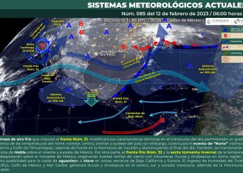 Frente frío 32 y la sexta tormenta invernal originarán rachas fuertes de viento y posible caída de nieve o aguanieve en esta zona del país