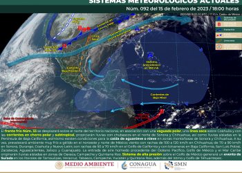 El frente frío 33 afectará el noreste y oriente del país