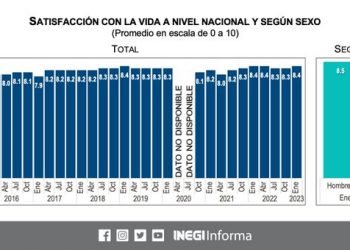 Ciudadanos califican en 8.4 la satisfacción con su vida en general: INEGI