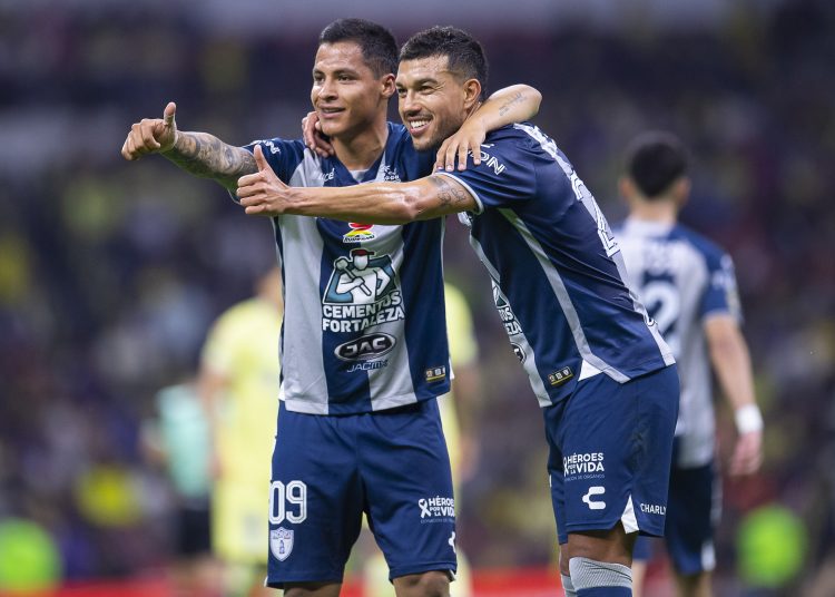 Roberto de la Rosa celebrates his goal 0-3 of Pachuca  during the game America vs Pachuca, corresponding to Round 10 of the Torneo Clausura 2023 of the Liga BBVA MX, at Azteca Stadium, on March 04, 2023.



Roberto de la Rosa celebra su gol 0-3 de Pachuca durante el partido America vs Pachuca, Correspondiente a la Jornada 10 del Torneo Clausura 2023 de la Liga BBVA MX, en el Estadio Azteca, el 04 de Marzo de 2023.