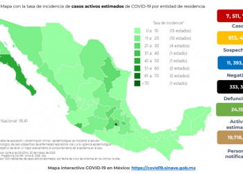 La Secretaría de Salud reporta más de 19 mil casos de COVID-19