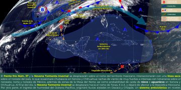 El frente frío 37 y la Tormenta Invernal afectarán el territorio nacional