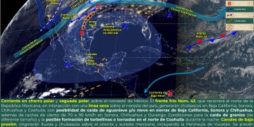 El frente frío 43 recorrerá el norte de la República Mexicana, te contamos