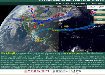 El frente frío 39 se desplazará sobre el noreste y oriente del país