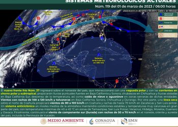 Nuevo frente frío interaccionará con una vaguada polar en el norte del país