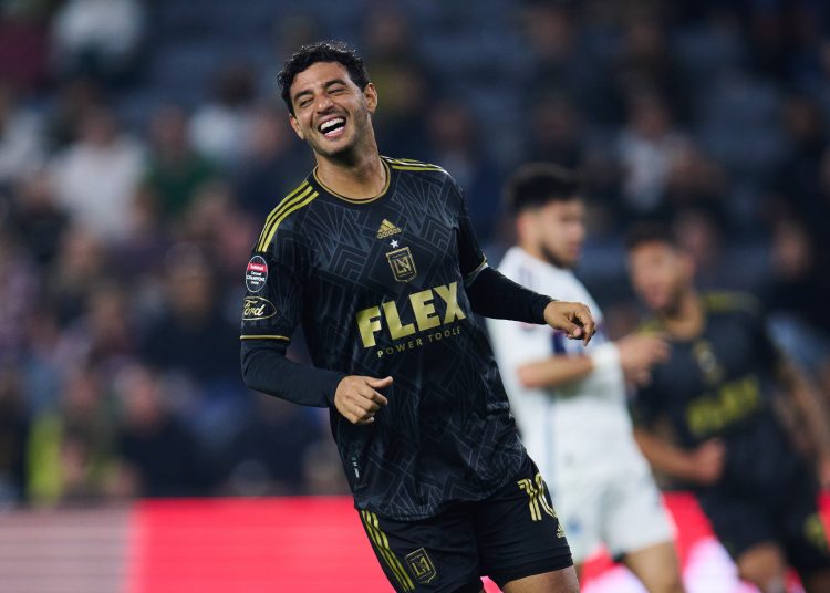 Carlos Vela of Los Angeles during the game Los Angeles FC (USA) vs Vancouver Whitecaps (CAN), corresponding to Quarterfinals Second leg match of the 2023 Scotiabank Concacaf Champions League, at BMO Stadium, on April 11, 2023.
Carlos Vela de Los Angeles durante el partido Los Angeles FC (USA) vs Vancouver Whitecaps (CAN), correspondiente al partido de Vuelta de Cuartos de final de la Liga de Campeones Scotiabank Concacaf 2023, en el Estadio BMO, el 11 de Abril de 2023.