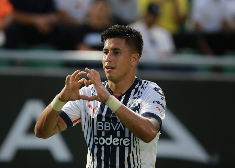 Maximiliano Meza celebrates his goal 0-1 of Monterrey during the game Mazatlan FC vs Monterrey, corresponding to Round 16 of the Torneo Clausura 2023 of the Liga BBVA MX, at El Kraken Stadium, on April 21, 2023.
Maximiliano Meza celebra su gol 0-1 de Monterrey durante el partido Mazatlan FC vs Monterrey, Correspondiente a la Jornada 16 del Torneo Clausura 2023 de la Liga BBVA MX, en el Estadio El Kraken, el 21 de Abril de 2023.