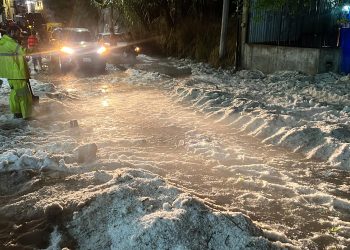 Oaxaca registra granizada que no se presentaba en más de 20 años