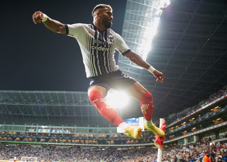 Rodrigo Aguirre celebrates his goal 2-0 of Monterrey during the game Monterrey vs Tijuana, corresponding to Round 13 of the Torneo Clausura 2023 of the Liga BBVA MX, at BBVA Bancomer Stadium, on April 01, 2023.



Rodrigo Aguirre celebra su gol 2-0 de Monterrey durante el partido Monterrey vs Tijuana, Correspondiente a la Jornada 13 del Torneo Clausura 2023 de la Liga BBVA MX, en el Estadio BBVA Bancomer, el 01 de Abril de 2023.