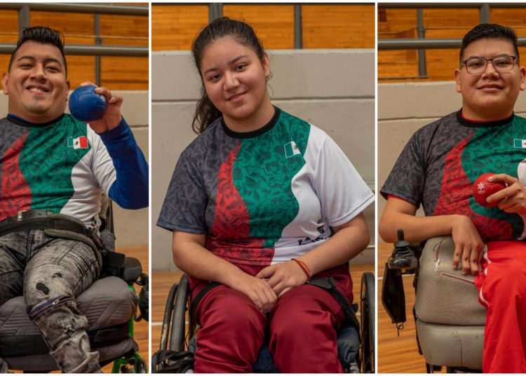 Eduardo Sánchez, Karina Martínez y Dubier Paredes, seleccionados nacionales de boccia