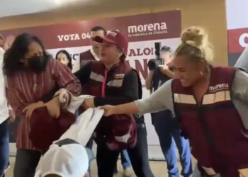 Irrumpe militante del PT en evento de Morena