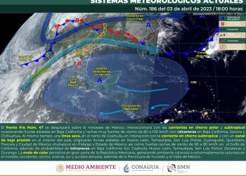 El frente frío 47 afectará el norte del país