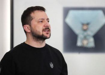 Volodímir Zelenski durante su intervención en el Foro de Seguridad de Varsovia