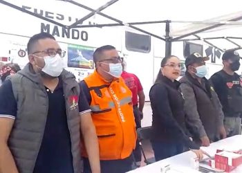 Amecameca instala módulos de atención ante riesgos eruptivos del volcán Popocatépetl