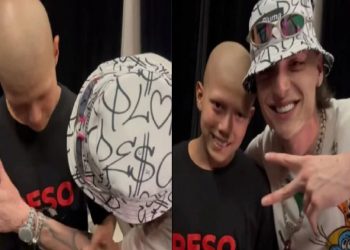 Peso Pluma sorprende a pequeño con cáncer
