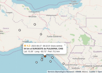 Reportan temblor de 4.3 en Pijijiapan, Chiapas