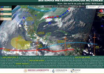 La onda tropical 13 recorrerá el centro y sur del territorio nacional