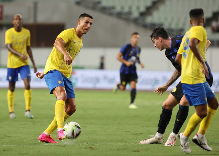 Osaka (Japan), 26/07/2023.- Cristiano Ronaldo of Al Nassr during a pre-season club friendly match against Inter Milan in Osaka, Japan, 27 July 2023. (Futbol, Amistoso, Japón) EFE/EPA/JIJI PRESS JAPAN OUT EDITORIAL USE ONLY/